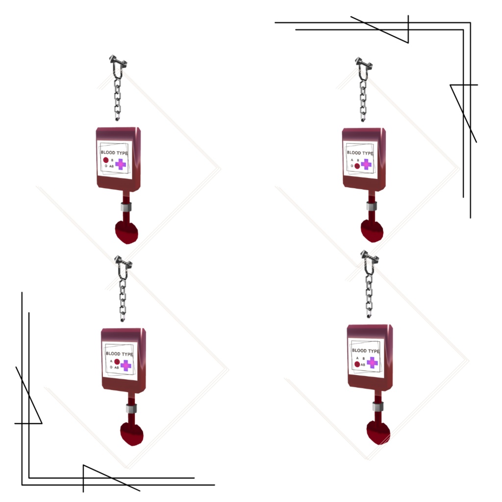 【VRChat想定】Blood earring