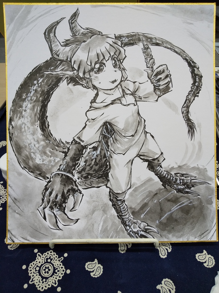 北海道コミティア１５・イラスト色紙「鯉古」