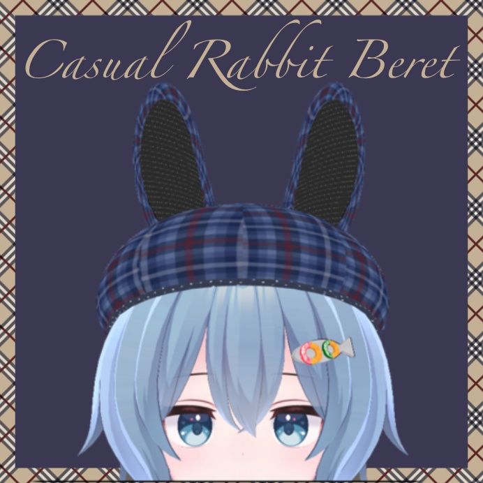 【ちまこぞく&Rusk & Eve対応】Casual Rabbit Beret / ゆれる!うさ耳ベレー帽子