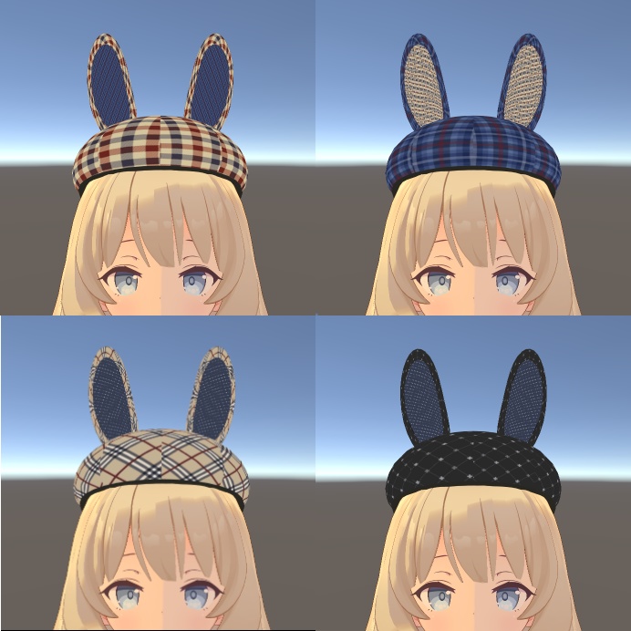 【ちまこぞく&Rusk & Eve対応】Casual Rabbit Beret / ゆれる!うさ耳ベレー帽子