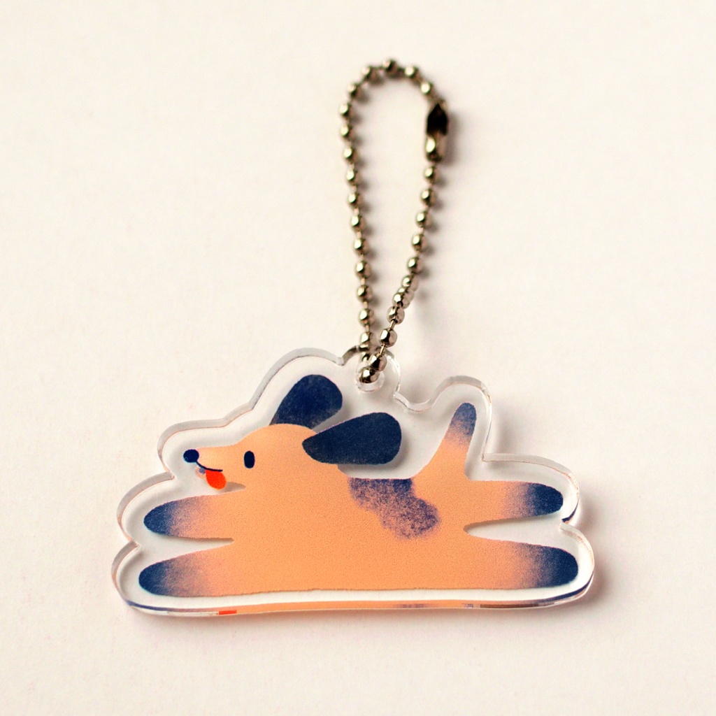 Jump Dog / オレンジ アクリルキーホルダー