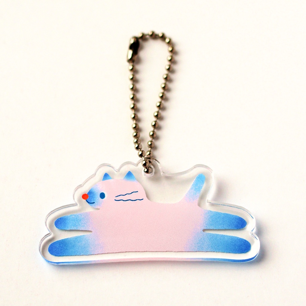 Jump Cat / ピンク アクリルキーホルダー