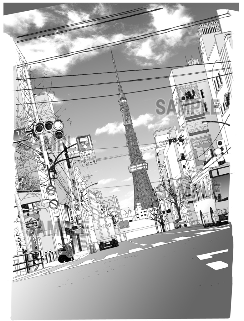 期間限定 無料配布 街並み 02 井上 紀良 漫画背景 素材販売 Booth