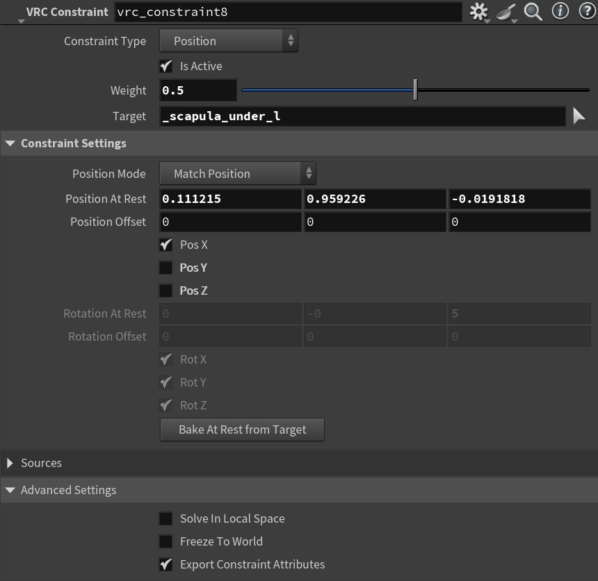 Houdini VRC Constraint