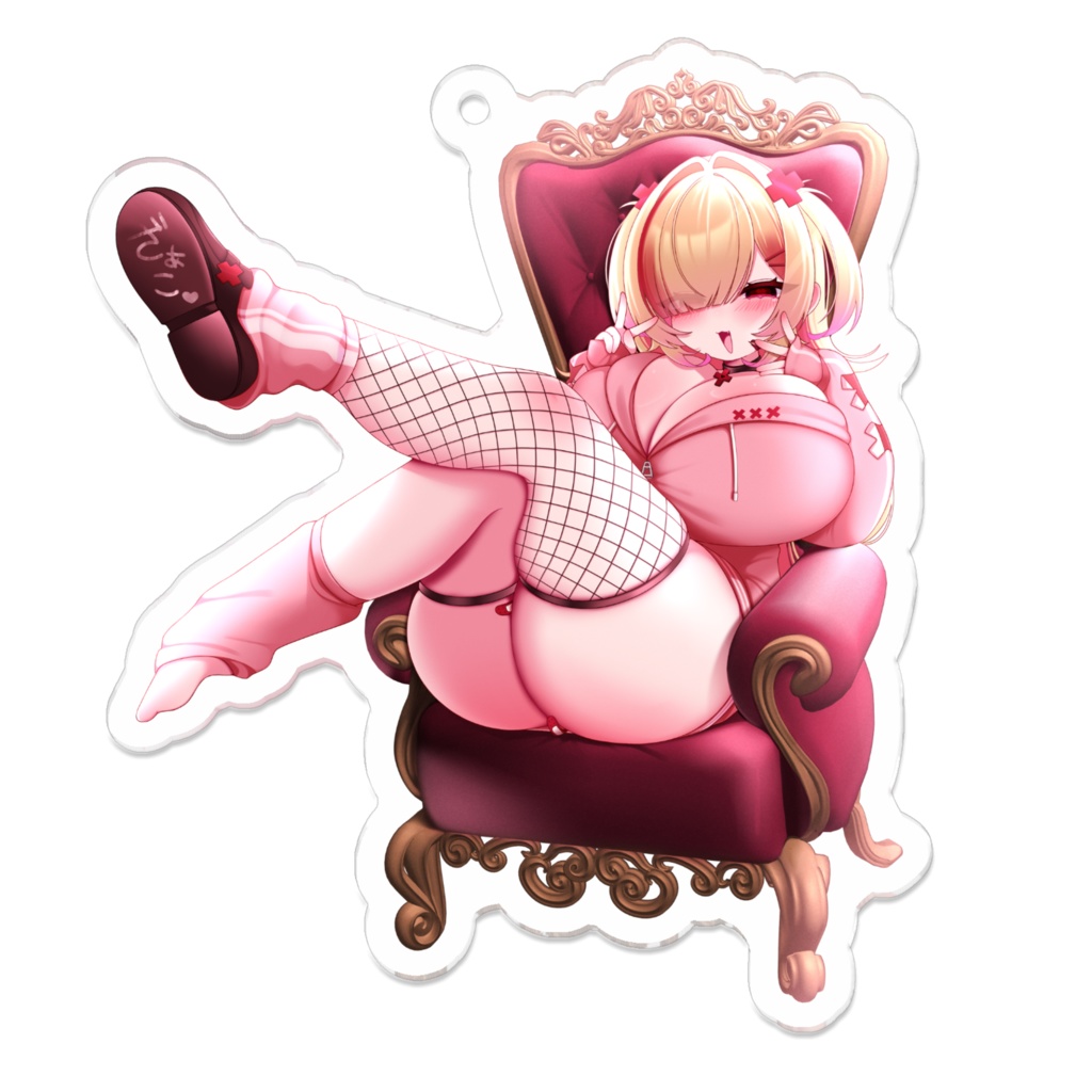 アクリルキーホルダー（ハイライト無し煽り顔）