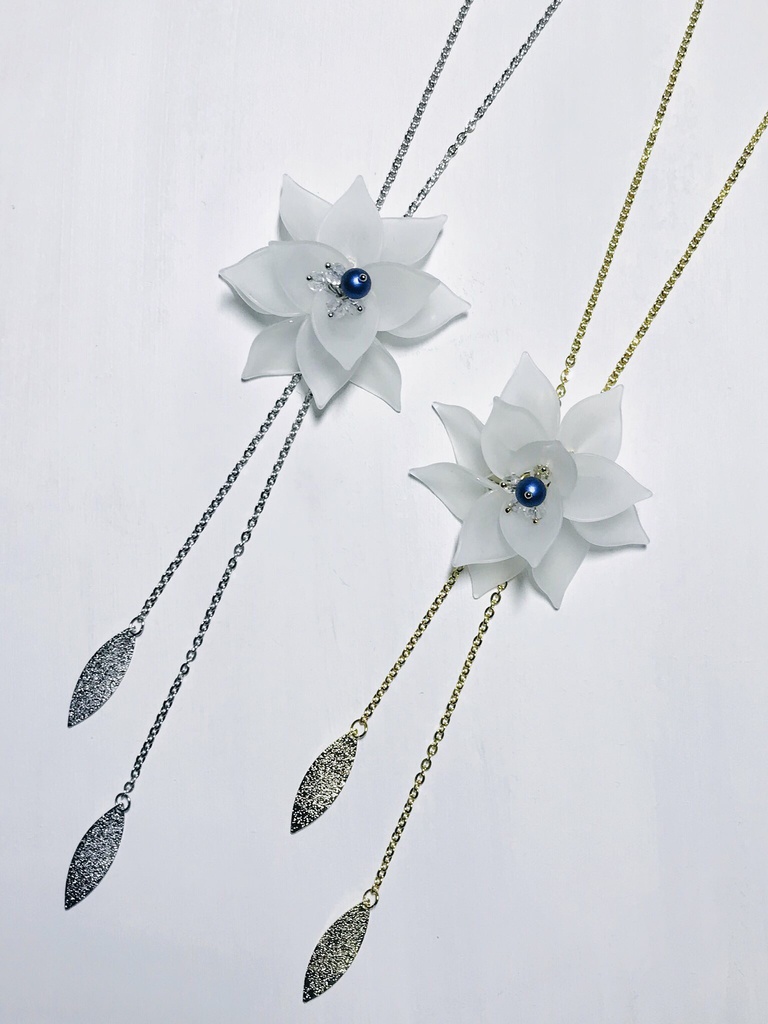 【受注製作】《リュミエの花》ループタイ&ブローチ