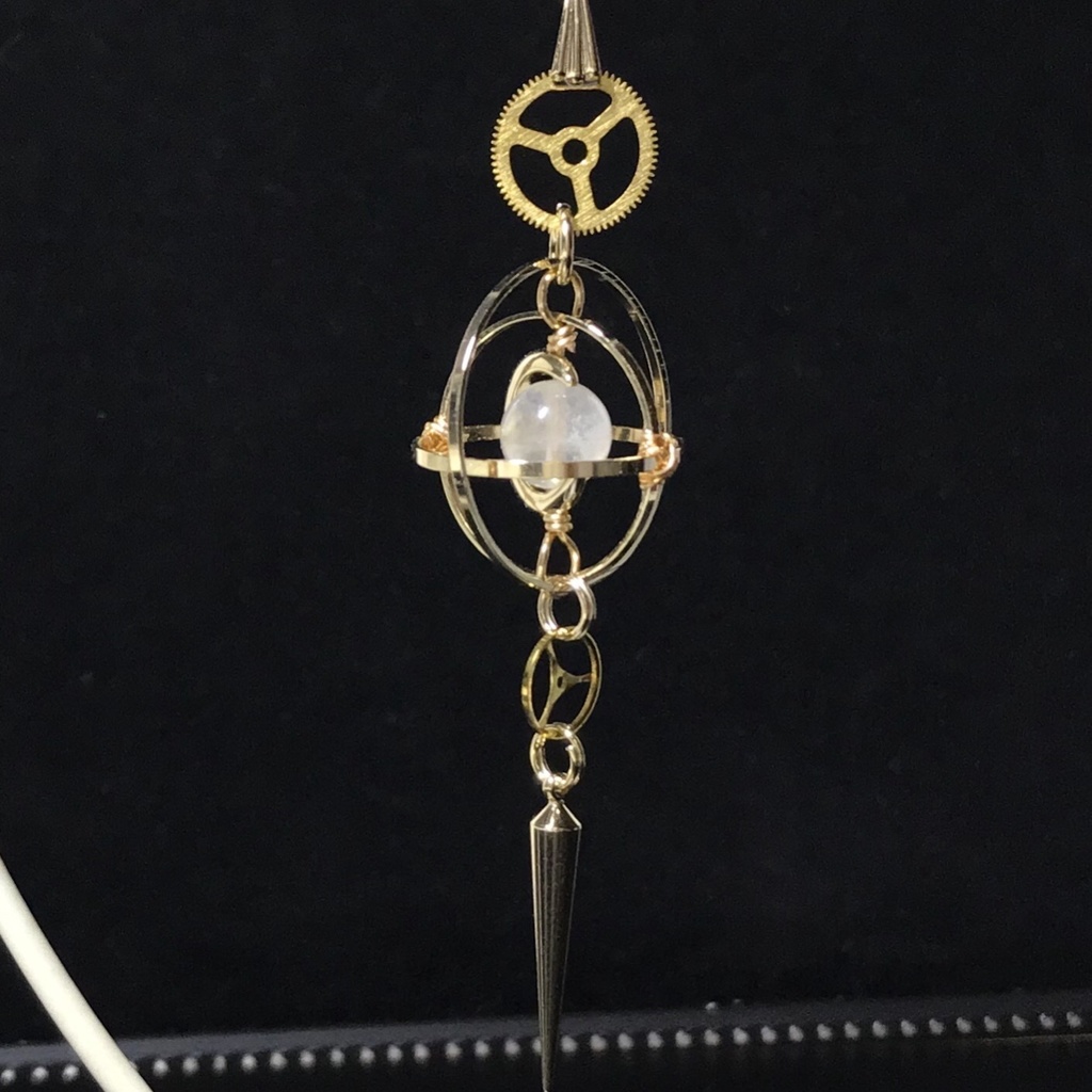 《クロノスの環》ブルームーンストーン(ペリステライト)・ゴールド