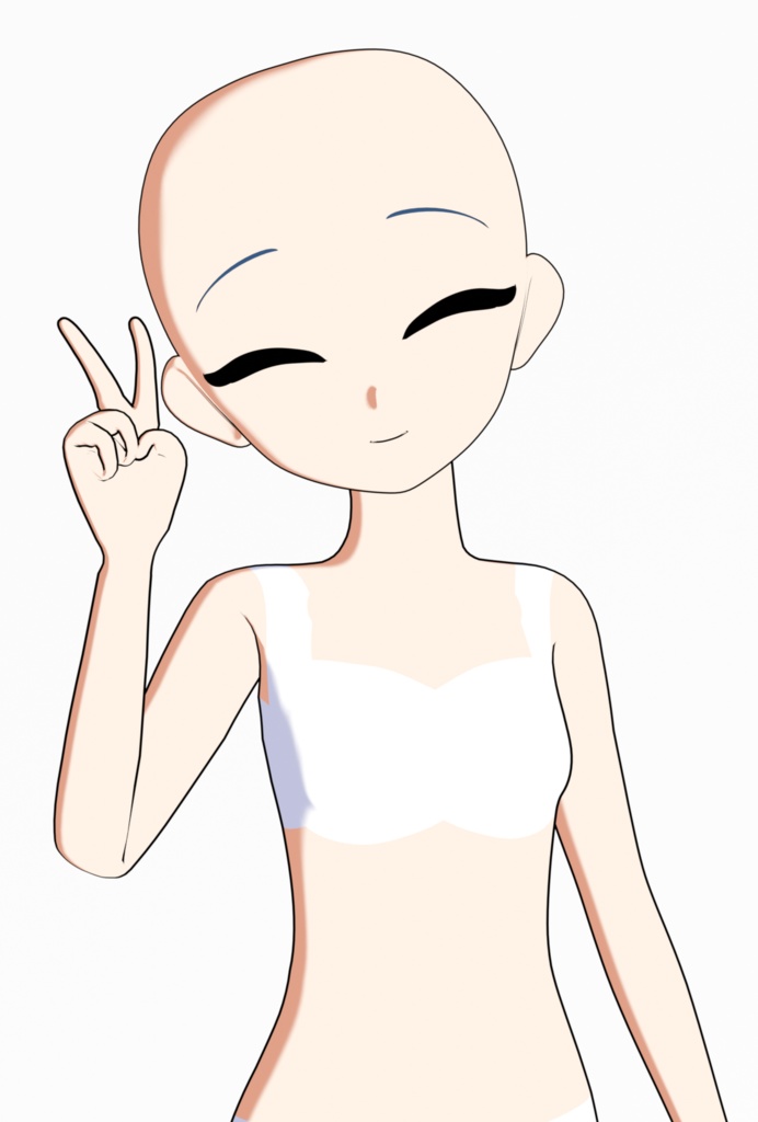 3Dアニメガールベースモデル / 3D Cute Anime Girl Base