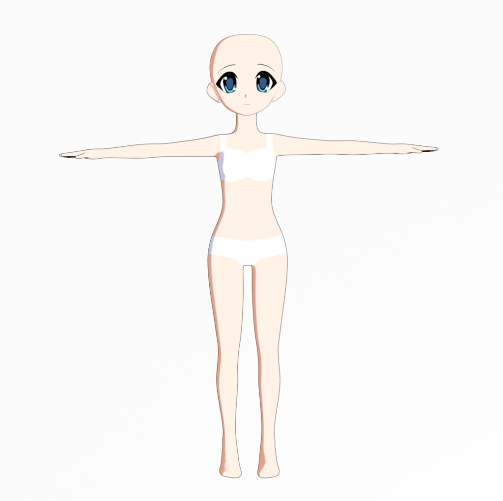 3Dアニメガールベースモデル / 3D Cute Anime Girl Base