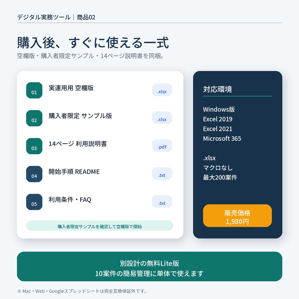 【最大200案件】板金塗装向け|案件・部品・外注・入金管理Excel