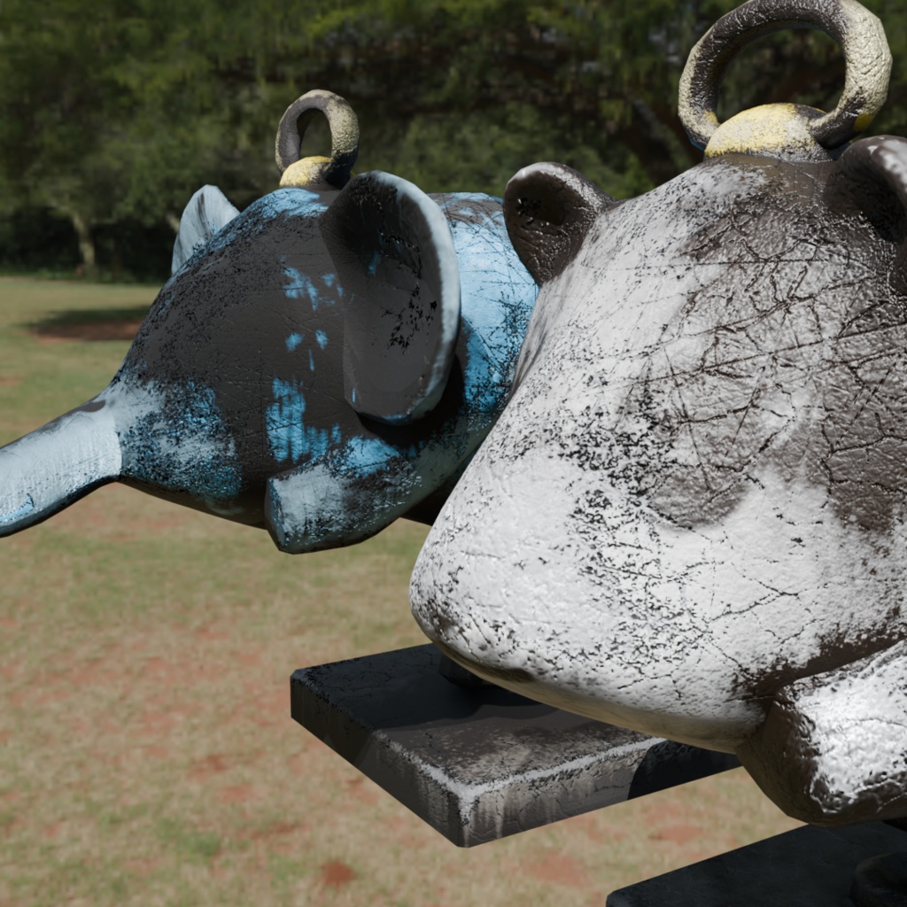 ゾウとパンダの遊具