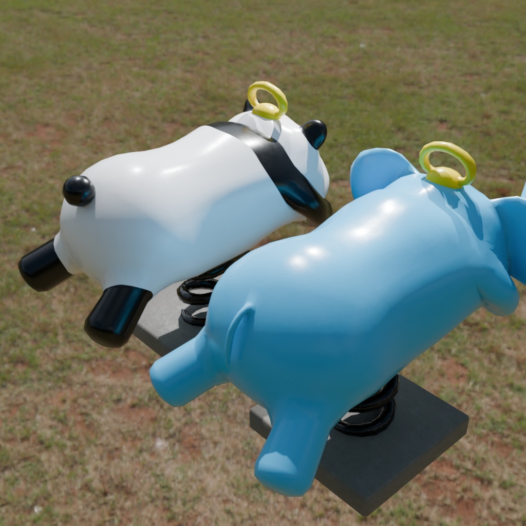 ゾウとパンダの遊具