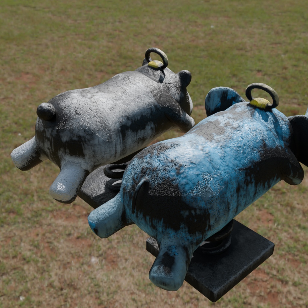 ゾウとパンダの遊具