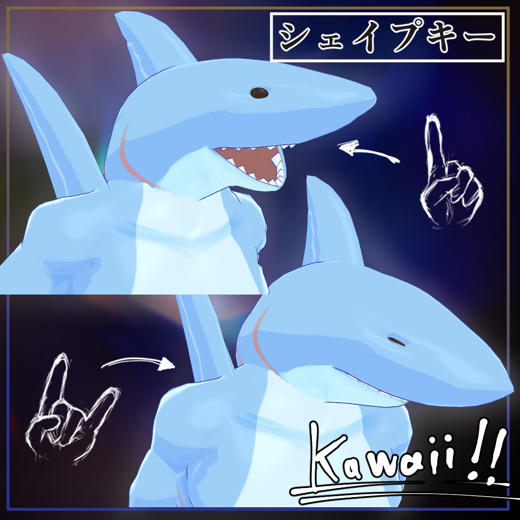 サメマッチョ【オリジナル3Dモデル】