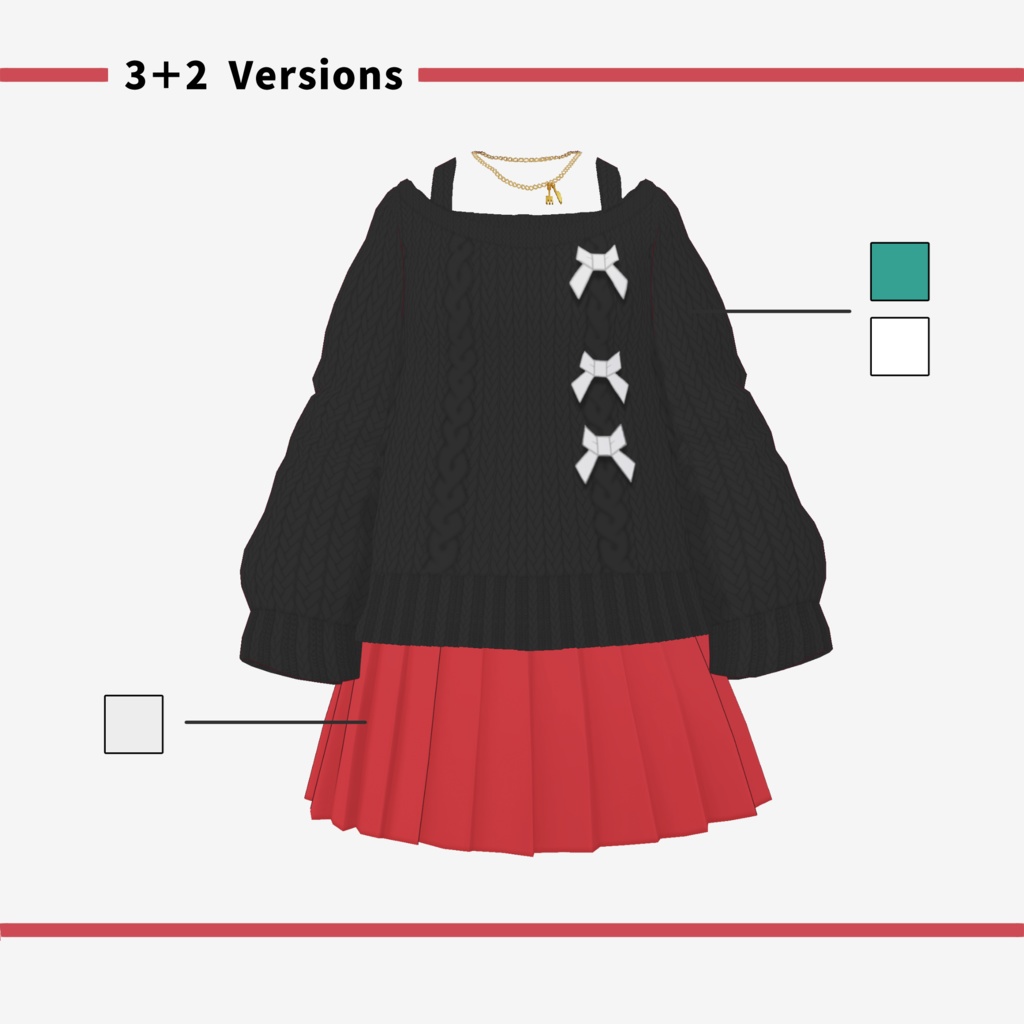 ICHIGO_リボンニットセット_VRM_8種類