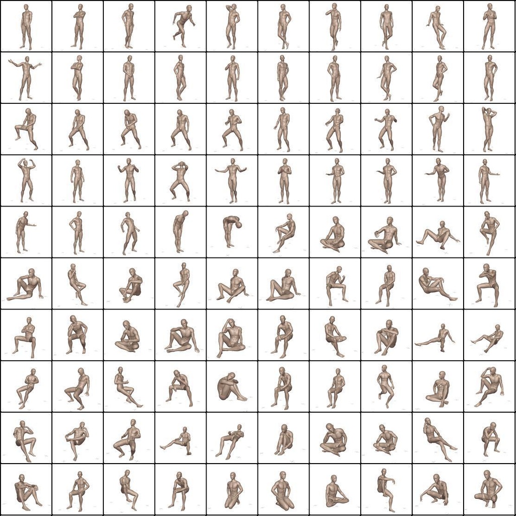 作画用の男性ボディポーズ集 基本の体型編