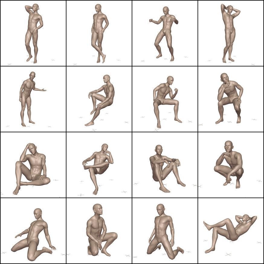 作画用の男性ボディポーズ集 基本の体型編