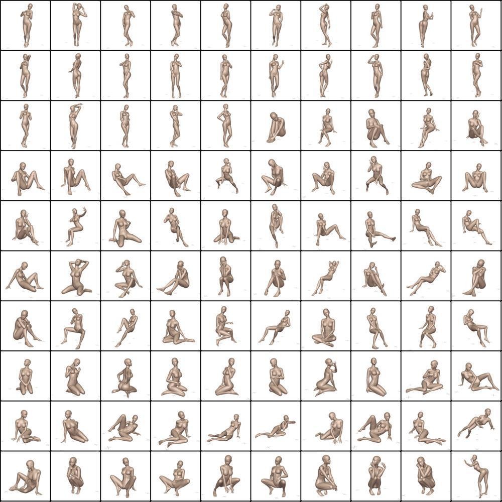 作画用の女体ポーズ集 基本の体型編