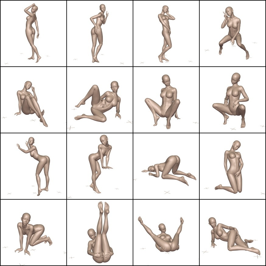 作画用の女体ポーズ集 基本の体型編