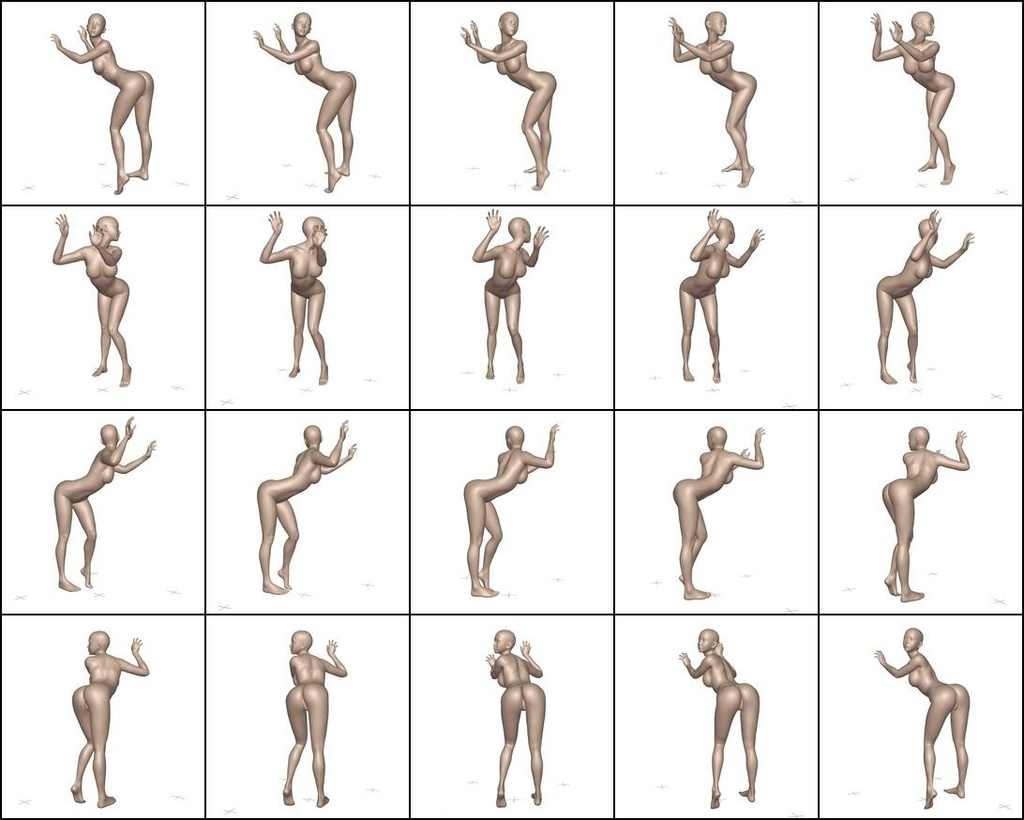 作画用の女体ポーズ集 基本の体型編