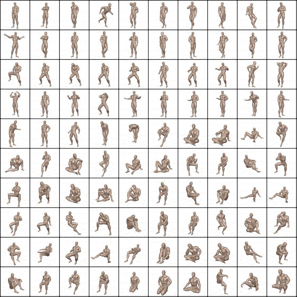 作画用の男性ボディポーズ集 アスリート体型編