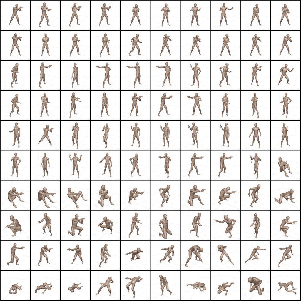 作画用の戦闘ポーズ集 男・拳銃編