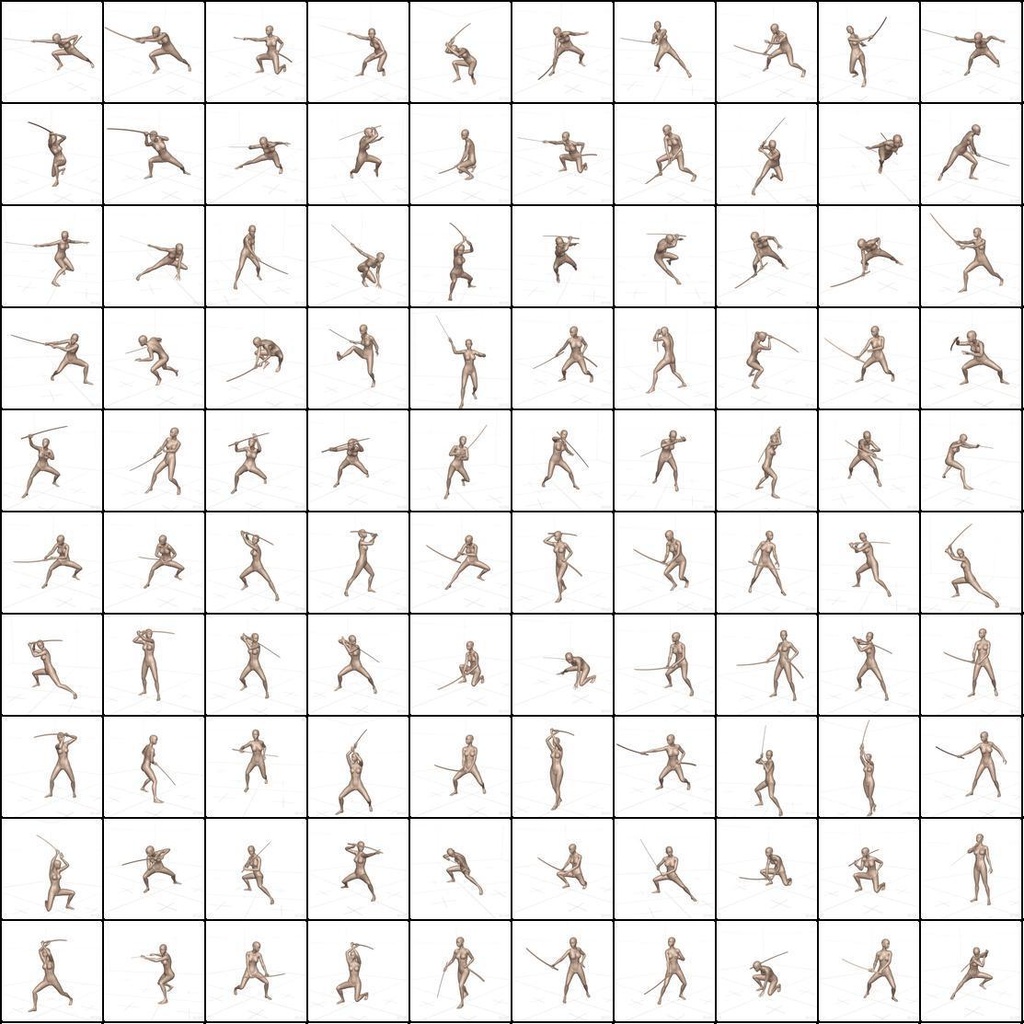 作画用の戦闘ポーズ集 女・刀編