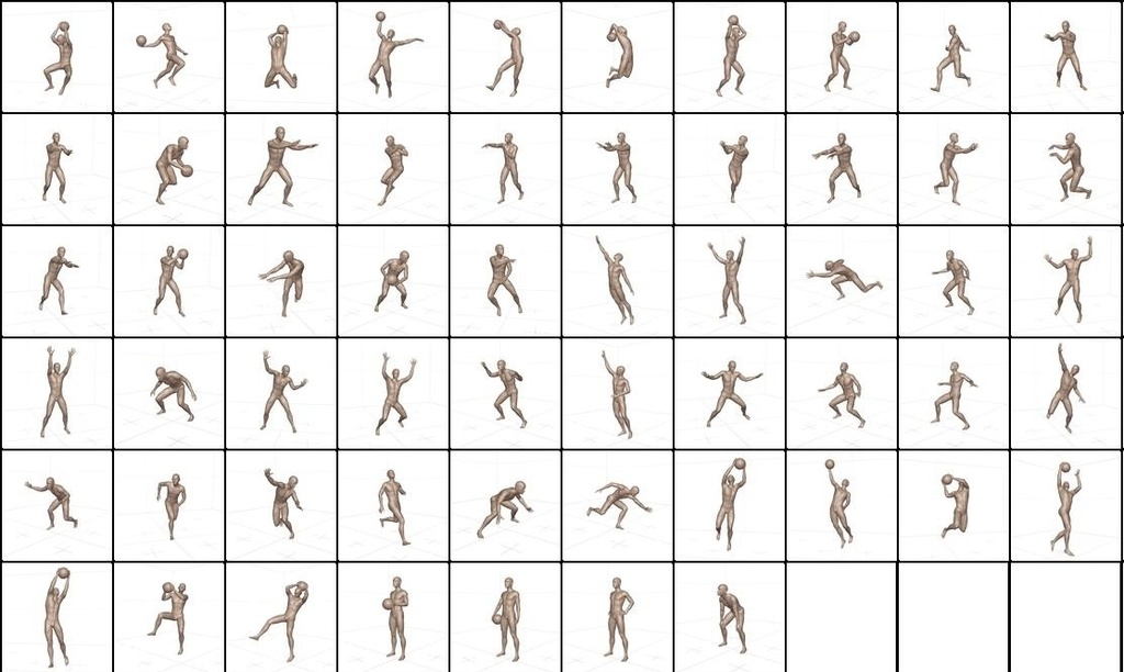 作画用のスポーツポーズ集 男・バスケ編