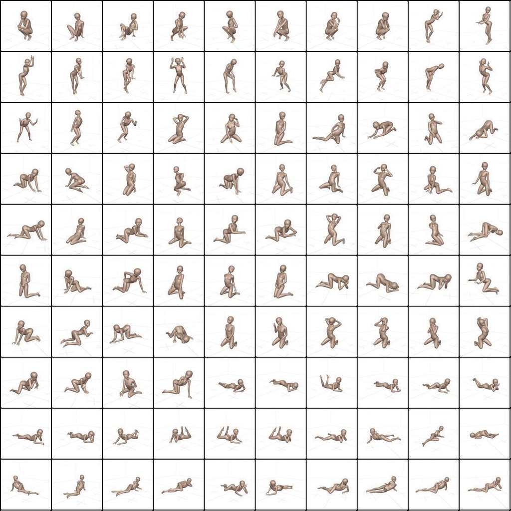 作画用の女体ポーズ集 小柄な体型編
