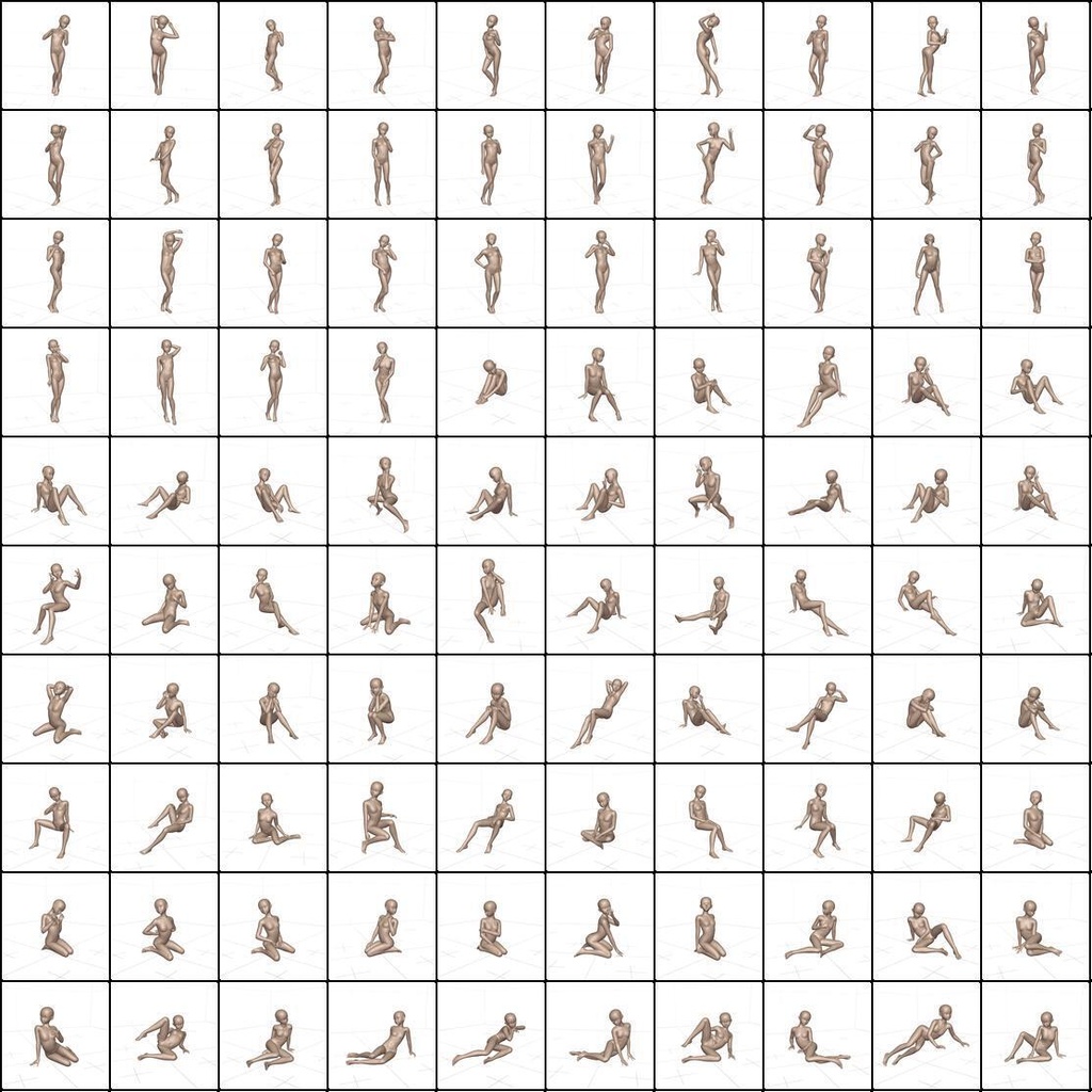 作画用の女体ポーズ集 小柄な体型編