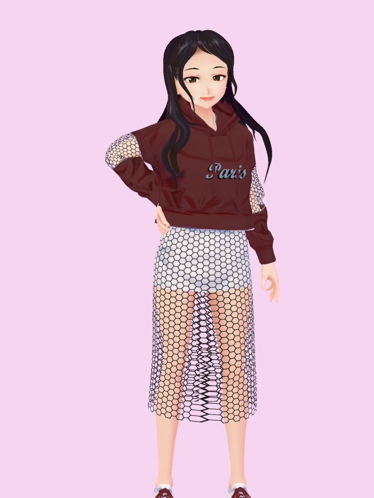 Mesh Sweater and Skirt