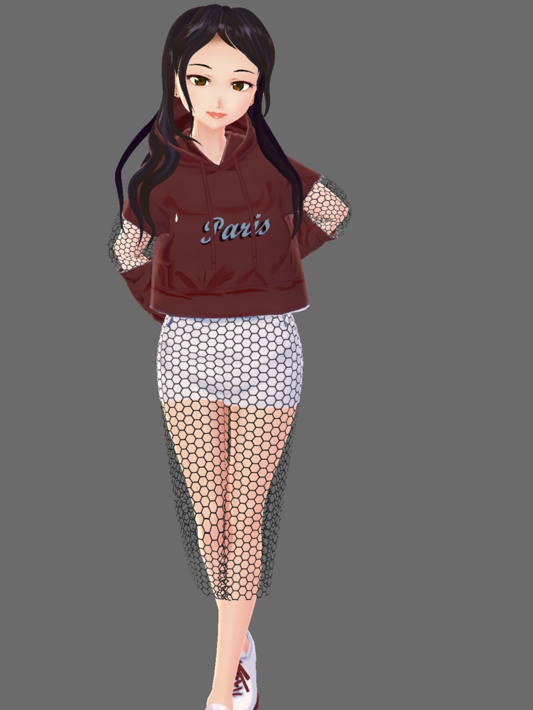 Mesh Sweater and Skirt