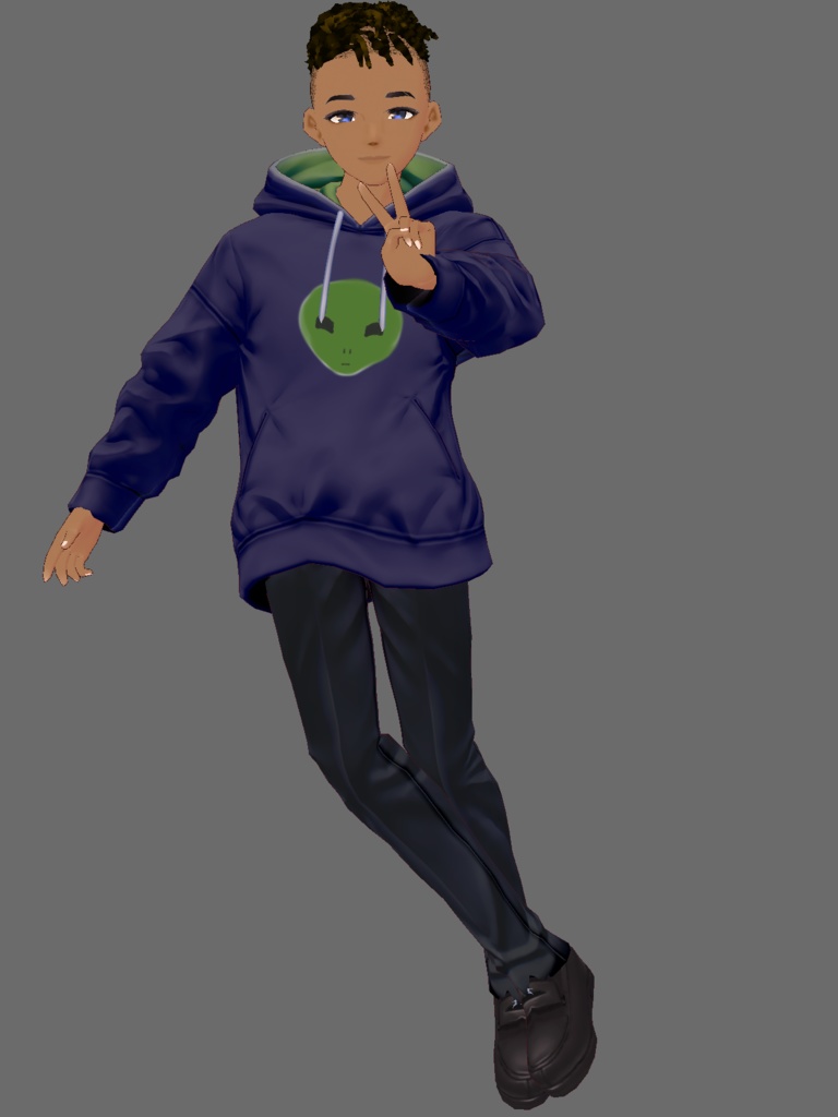 Male with mini dreads and undercut