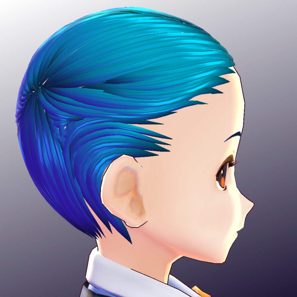 Base hairline with side part for pigtails