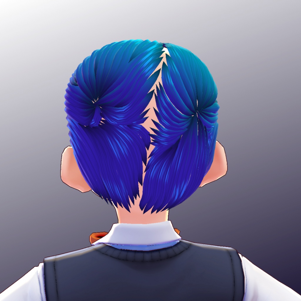 Base hairline with side part for pigtails