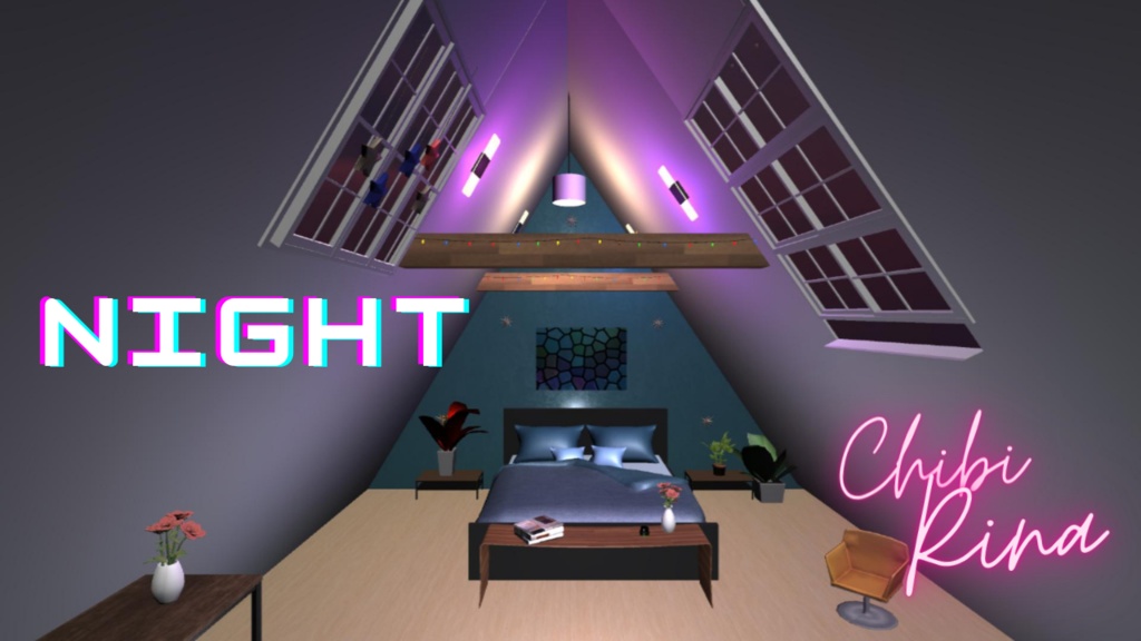 Cozy A-Frame Bedroom Background