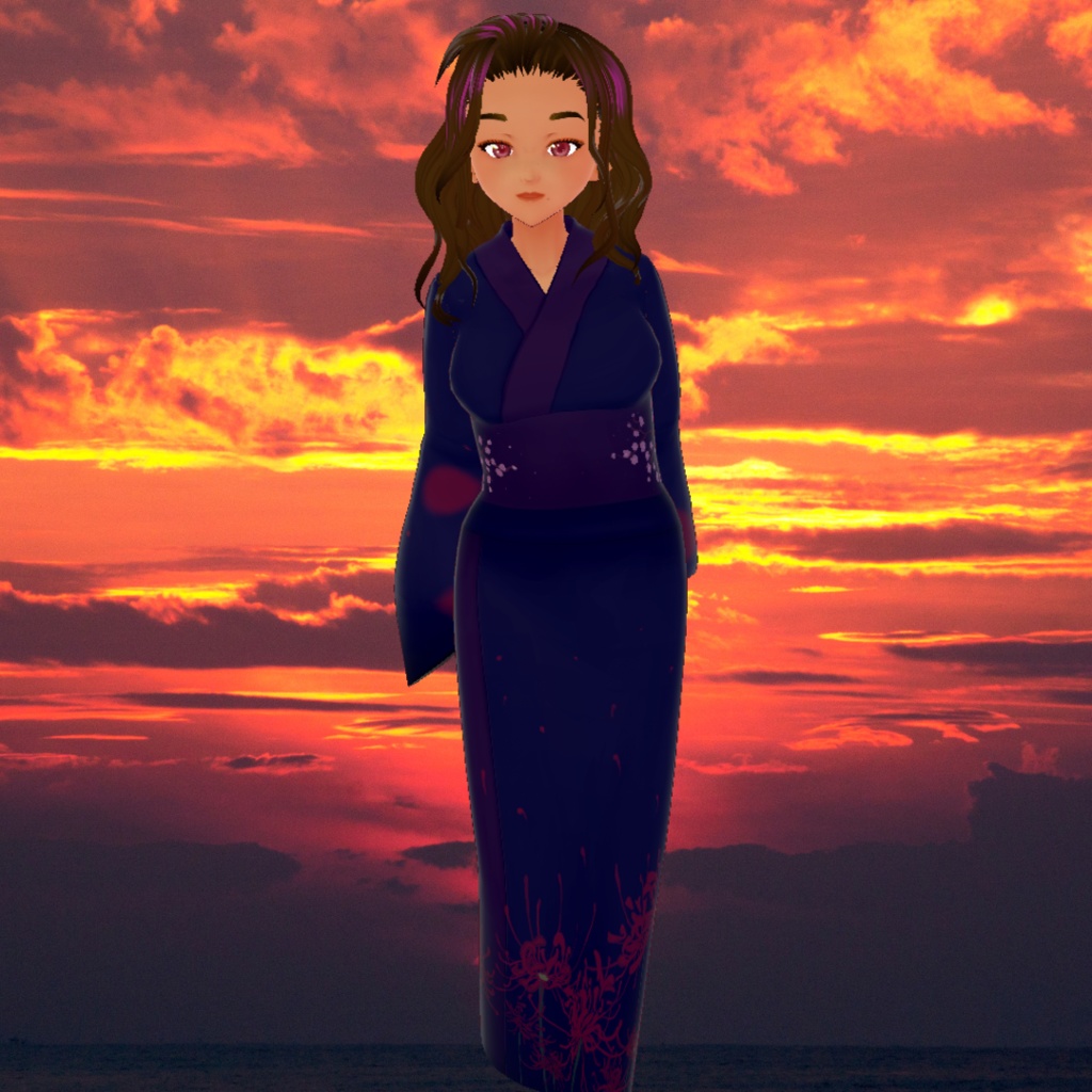 Purple Blossom Kimono