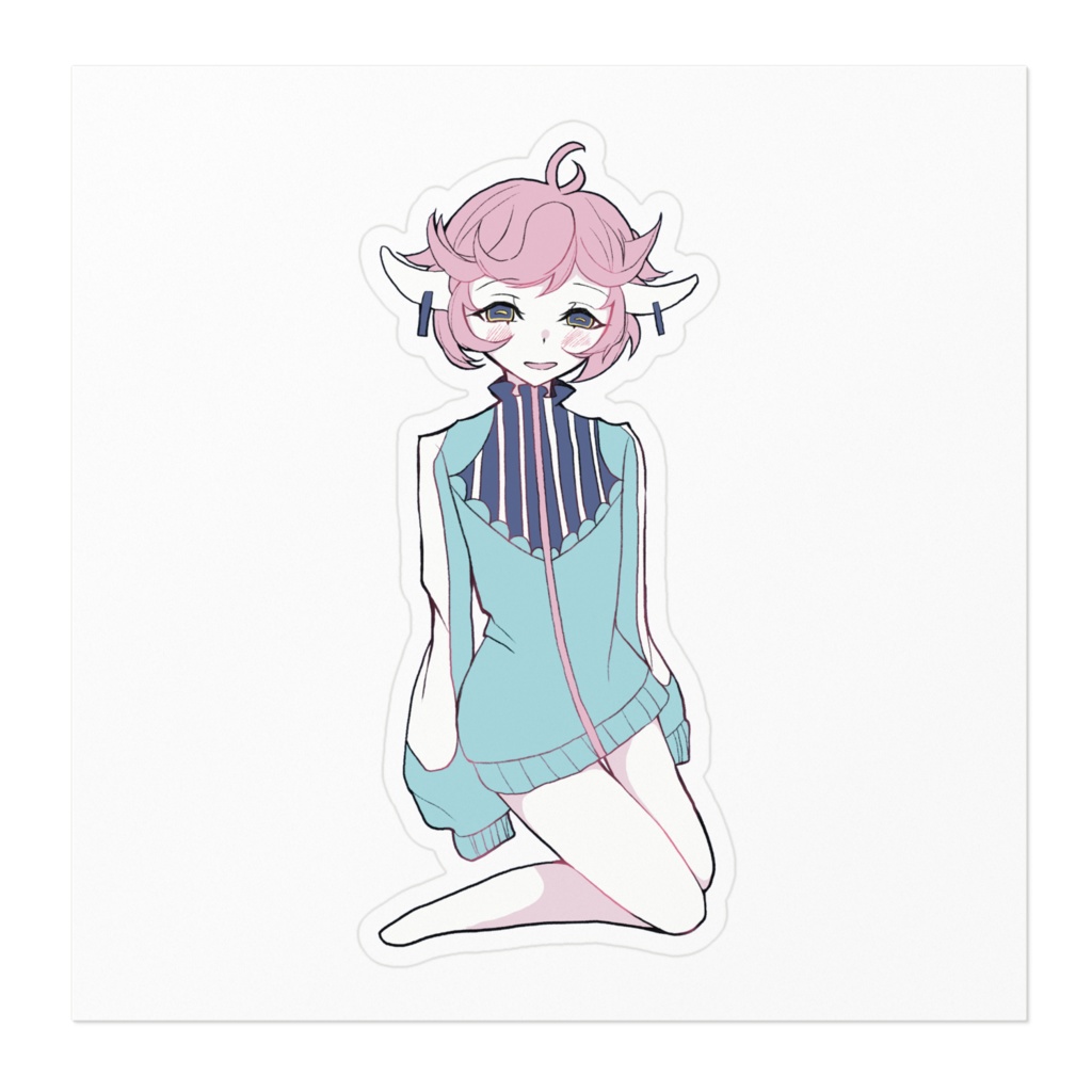 桃髪ステッカー