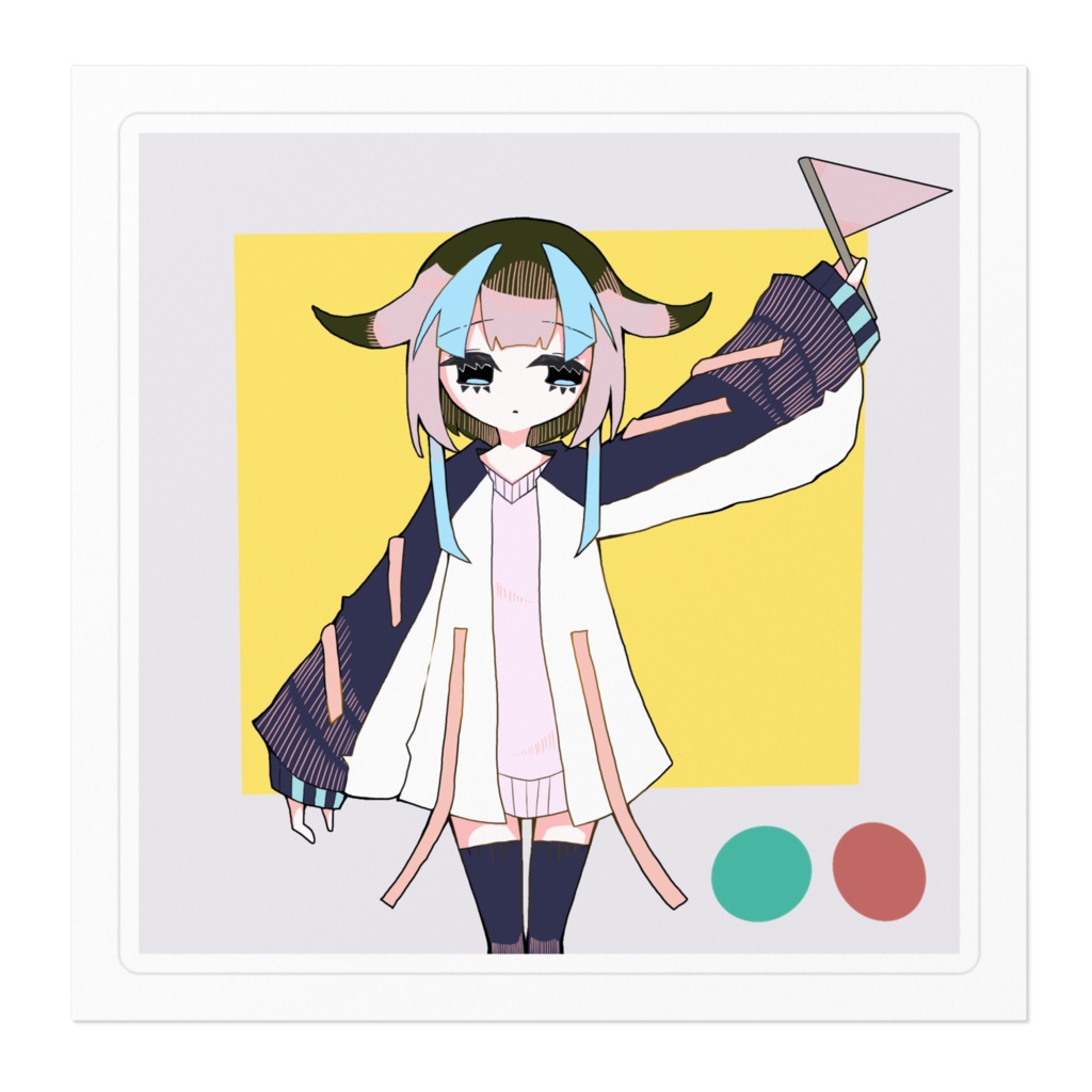 旗振りステッカー