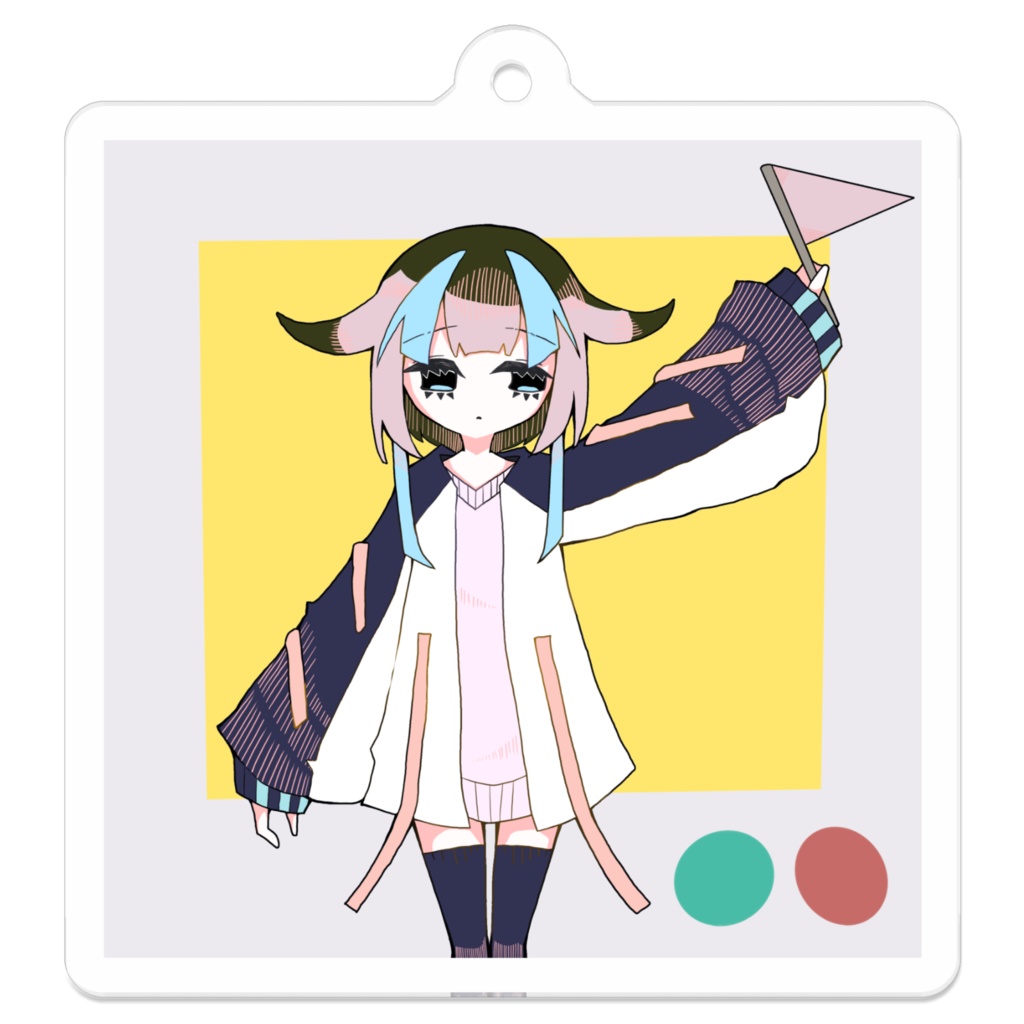 旗振りアクリルキーホルダー
