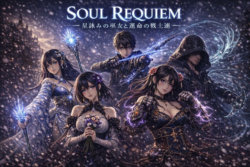 最後に残ったのは、感情のない彼女だった【SOUL REQUIEM|ダークファンタジーイラスト集25枚】