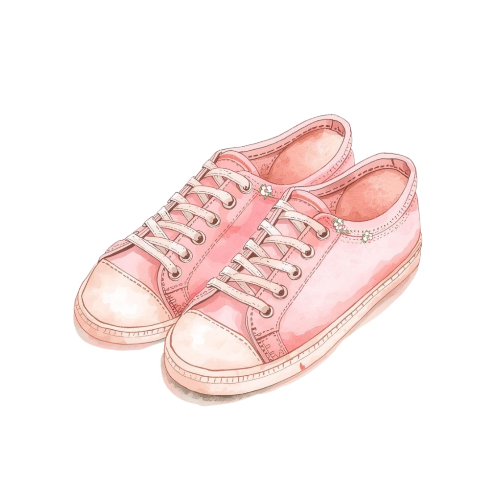 水彩 ピンクアンティーク 旅行クリップアートセット – 10点 PNG 背景透過