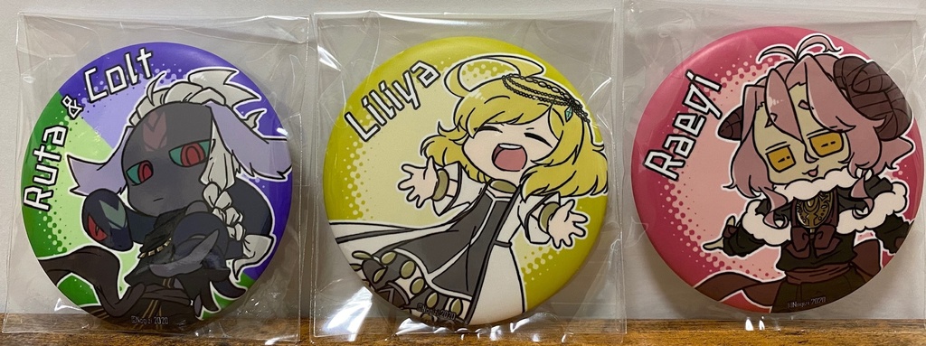 デフォルメマット仕様缶バッジ