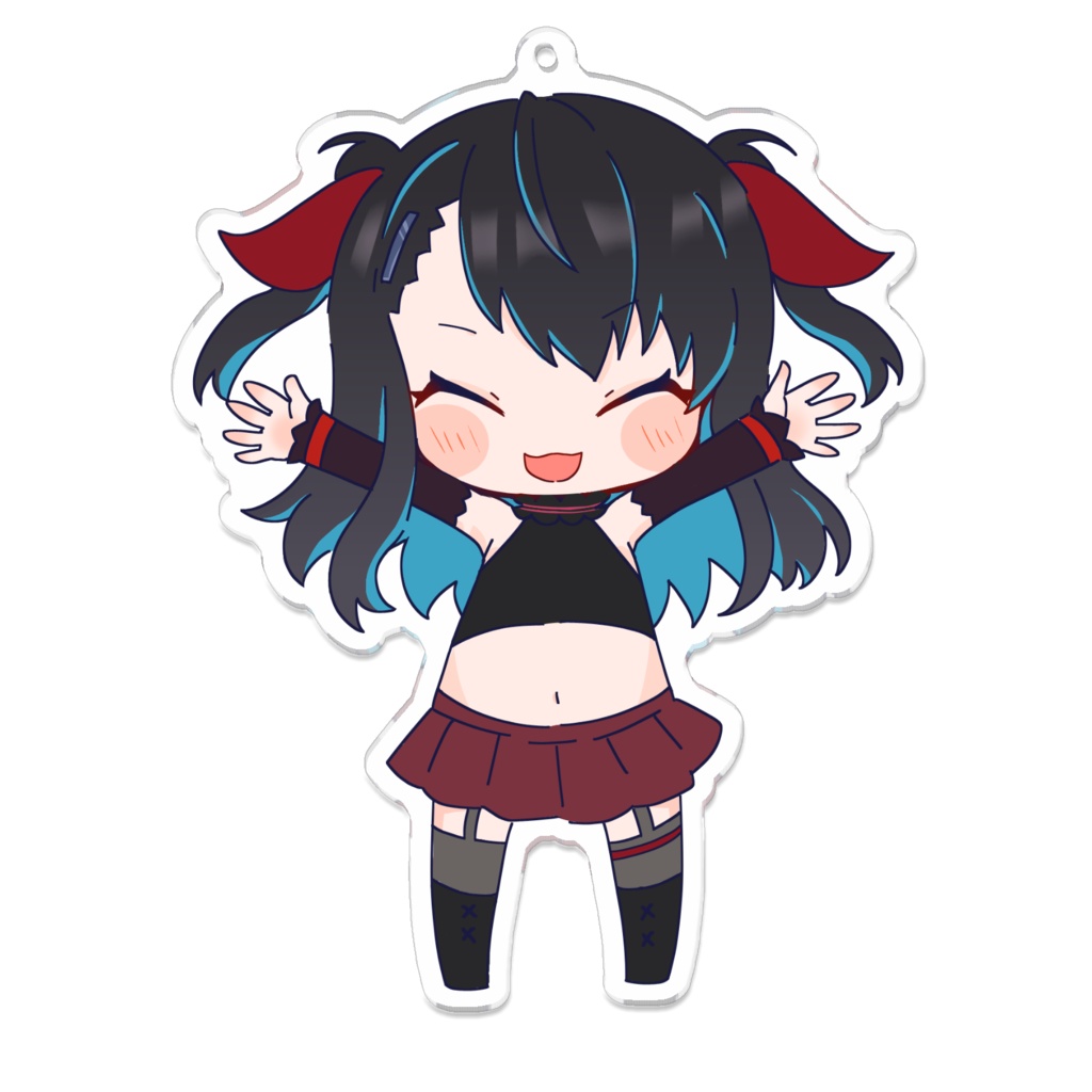 みにばつアクリルキーホルダー【ばんざい】