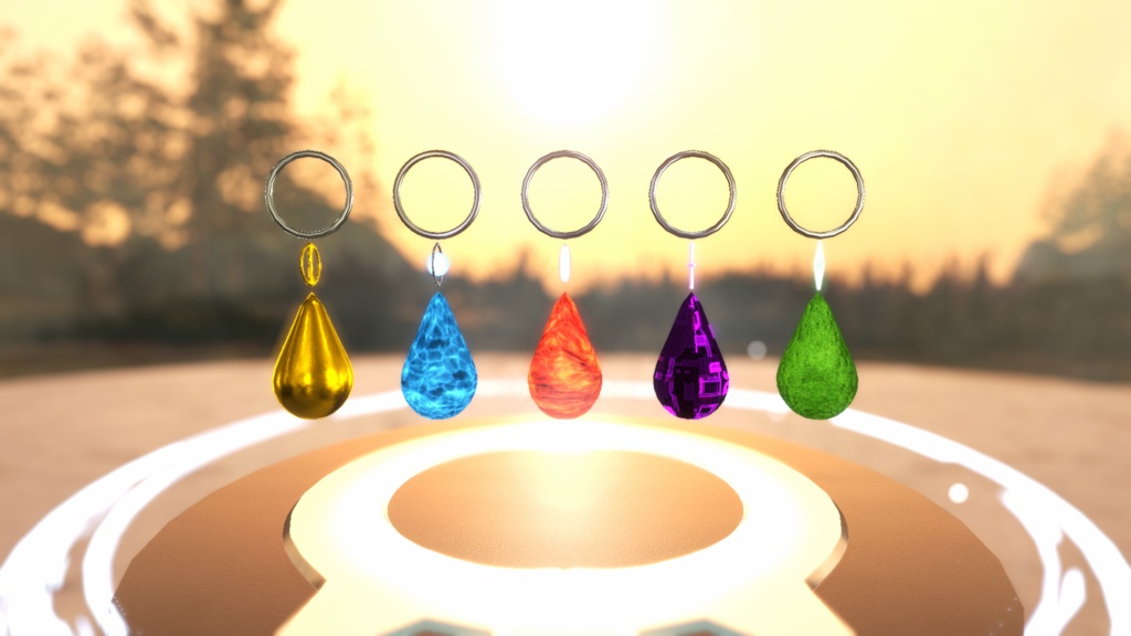 【MA対応】Drops of Elements V1.1(VRC用アクセサリー/ピアス/イヤリング)