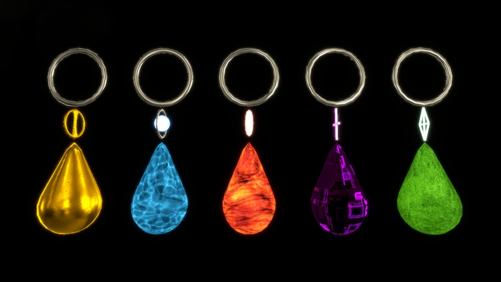 【MA対応】Drops of Elements V1.1(VRC用アクセサリー/ピアス/イヤリング)