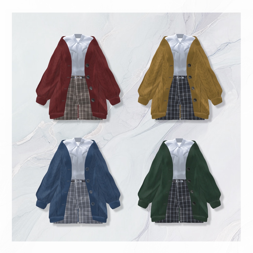 【12アバター対応】春の風、揺れるひだまり【VRChat向け衣装モデル】