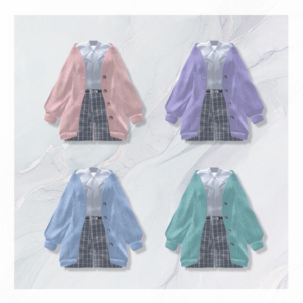 【12アバター対応】春の風、揺れるひだまり【VRChat向け衣装モデル】