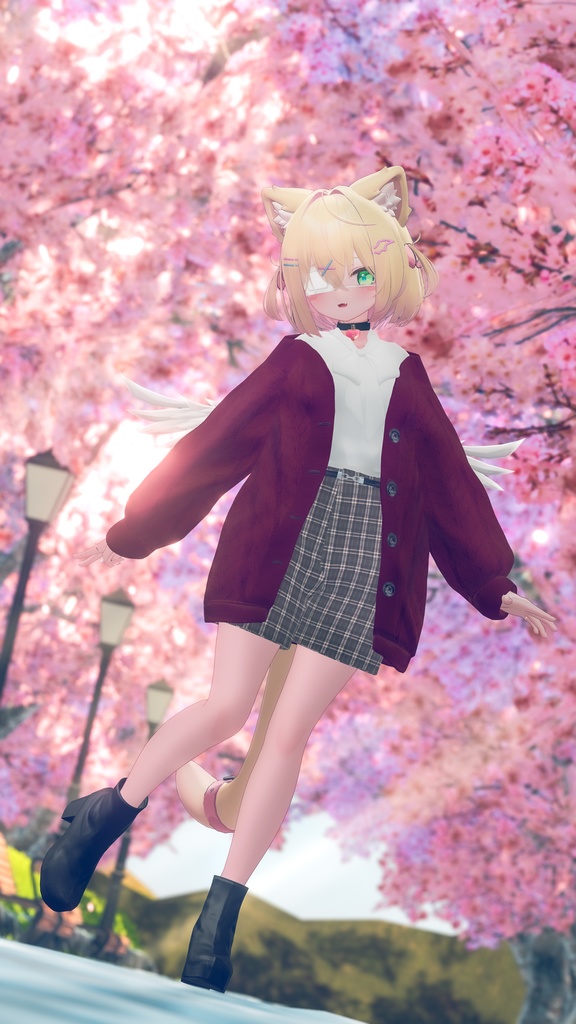 【12アバター対応】春の風、揺れるひだまり【VRChat向け衣装モデル】