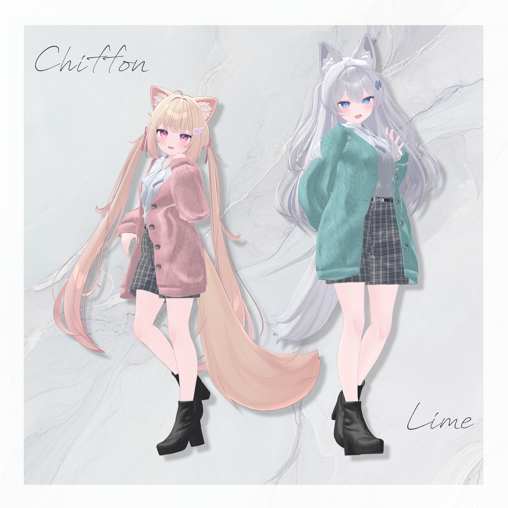 【12アバター対応】春の風、揺れるひだまり【VRChat向け衣装モデル】